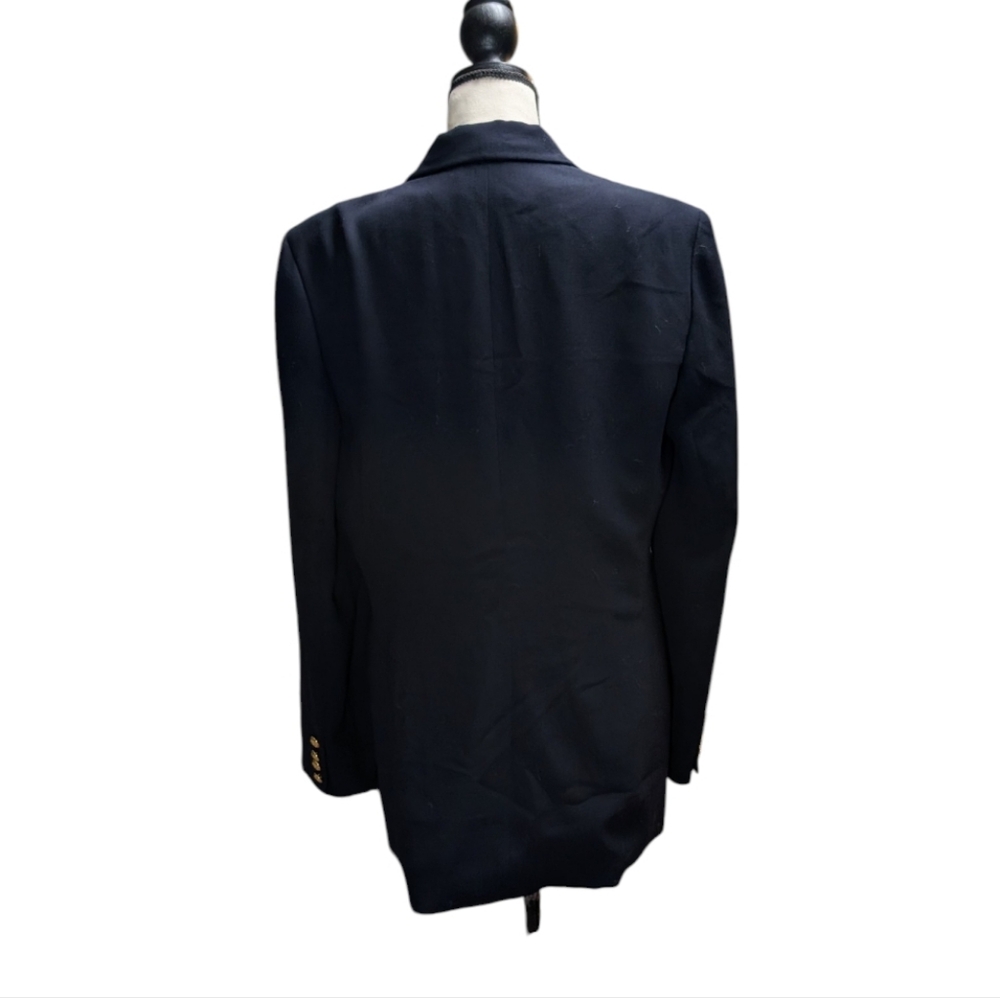 100% Pure New Wool Ralph Lauren Dark Blue Blazer with Gold Buttons - Picture 5 of 12